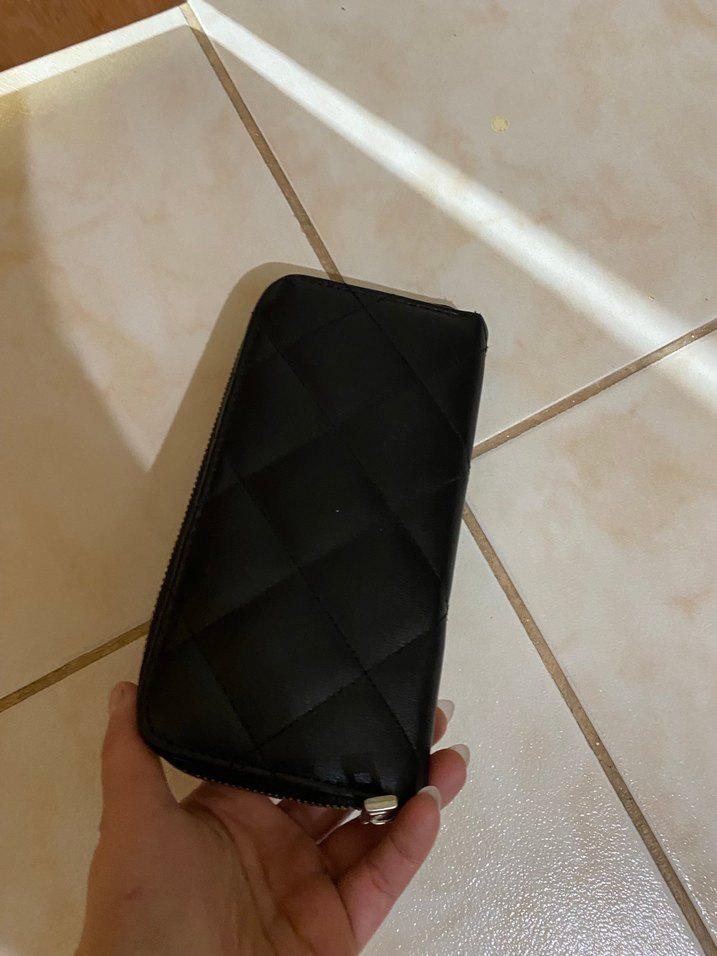 Siyah Deri Fermuarlı Kadın Cüzdanı - Görsel 2