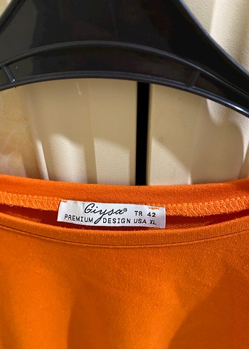 Turuncu Kadın Hamile Süet Gömlek - Görsel 2