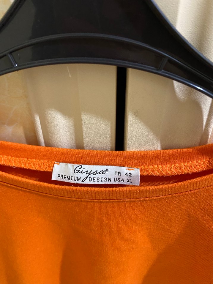 Turuncu Kadın Hamile Süet Gömlek - Görsel 2