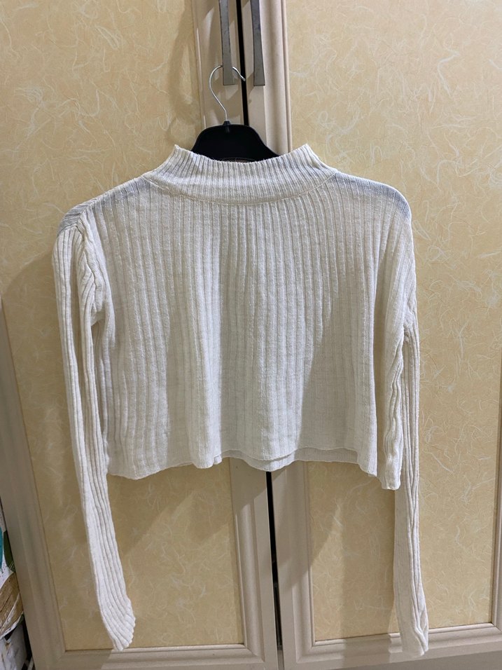 Beyaz Balıkçı Yaka Triko Kadın Kazak - Görsel 2