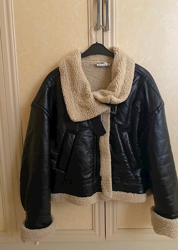 Siyah Deri Kürklü Kadın Ceket - Görsel 3