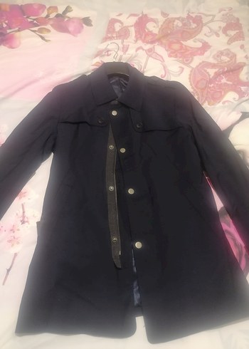 Düğmeli ve fermuarlı Lacivert Erkek Midi pardüsü - Görsel 7