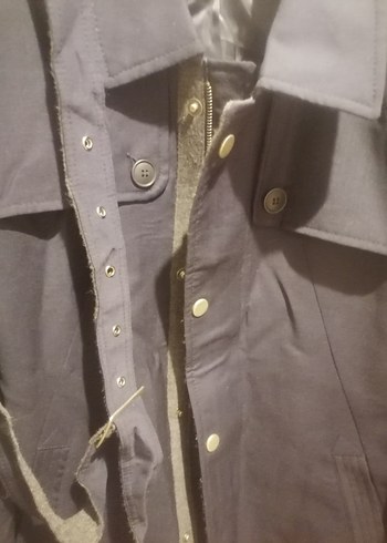 Düğmeli ve fermuarlı Lacivert Erkek Midi pardüsü - Görsel 4