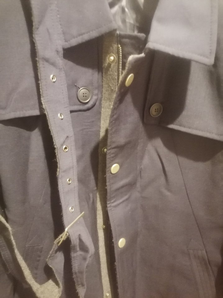 Düğmeli ve fermuarlı Lacivert Erkek Midi pardüsü - Görsel 4