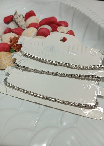 Gri Zincir Detaylı Kadın kombin bileklik - Görsel 3