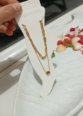 Altın Renkli Zincir Detaylı Kadın Halhal - Görsel 3