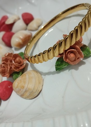 Altın Renkli Elastik Kadın çelik Bileklik Seti - Görsel 4