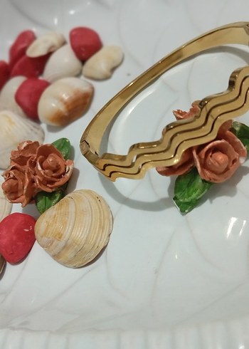 Altın Renkli Elastik Kadın çelik Bileklik Seti - Görsel 5