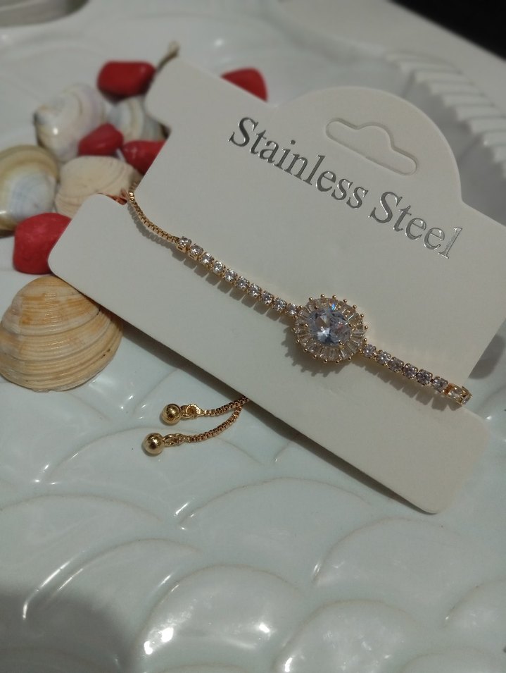 Altın Renkli Kadın su yolu Çelik Bileklik - Görsel 2