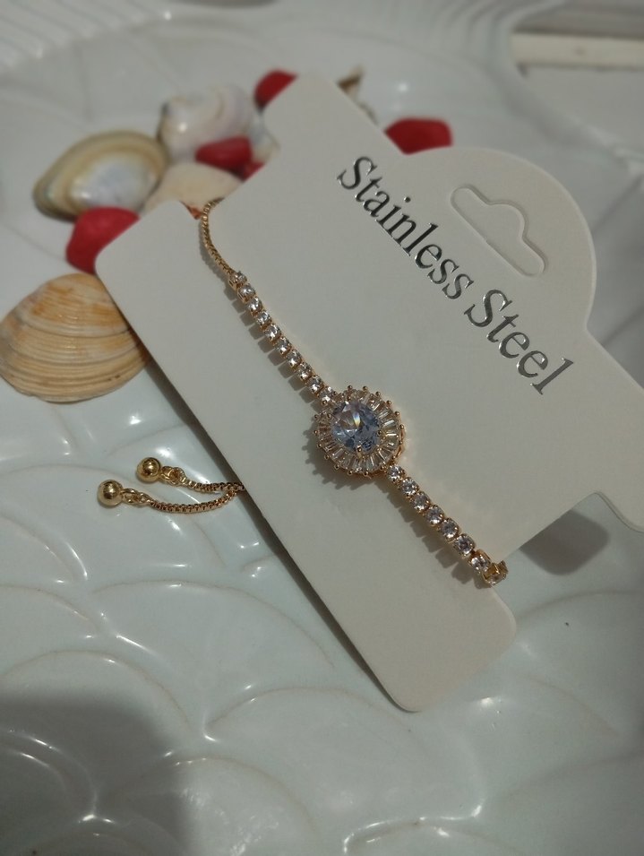 Altın Renkli Kadın su yolu Çelik Bileklik - Görsel 3