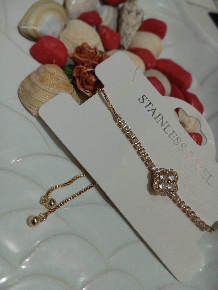 Altın Renkli Kadın su yolu Çelik Bileklik - Görsel 4