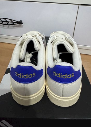 Adidas Beyaz Krem Mavi Erkek Spor Ayakkabı - Görsel 3