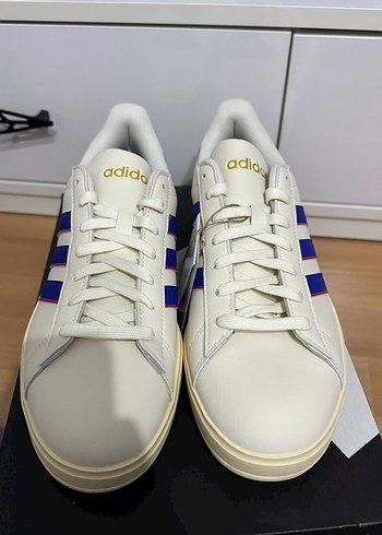 Adidas Beyaz Krem Mavi Erkek Spor Ayakkabı - Görsel 2