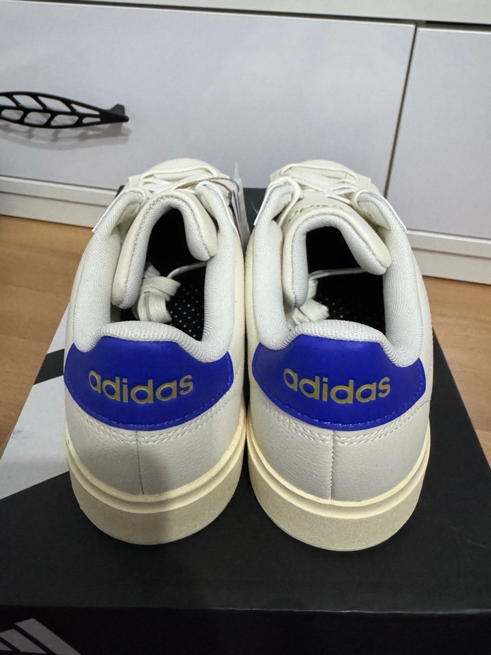 Adidas Beyaz Krem Mavi Erkek Spor Ayakkabı - Görsel 3