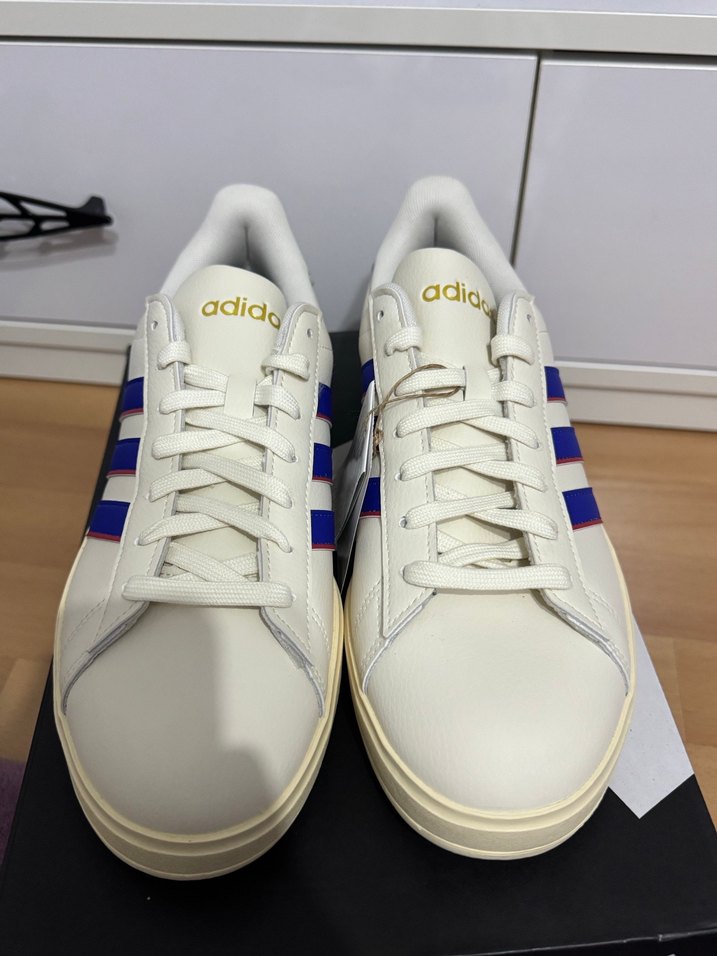 Adidas Beyaz Krem Mavi Erkek Spor Ayakkabı - Görsel 2