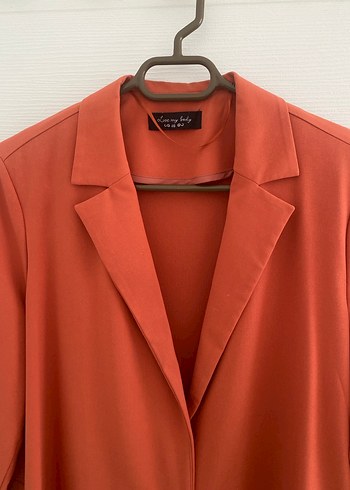 46 Beden kırmızı Renk Kadın Kiremit Rengi Blazer Ceket