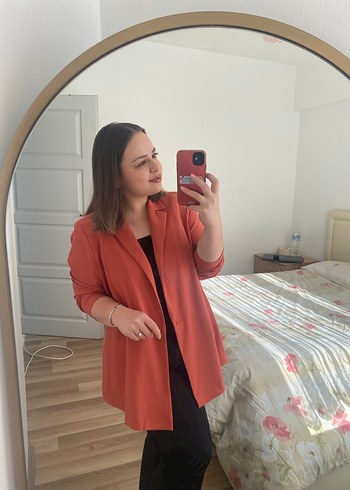 Kadın Kiremit Rengi Blazer Ceket