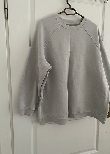 xxl Beden Gri Kadın Bisiklet Yaka Salaş Sweatshirt