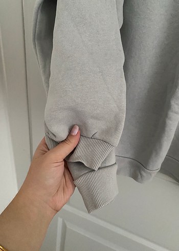 H&M Gri Kadın Bisiklet Yaka Salaş Sweatshirt