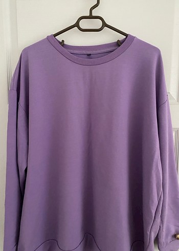 46 Beden Mor Bisiklet Yaka Kadın Sweatshirt