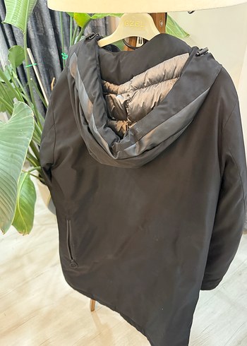 Siyah Erkek Midi Boy Kapüşonlu Kaban - Görsel 4