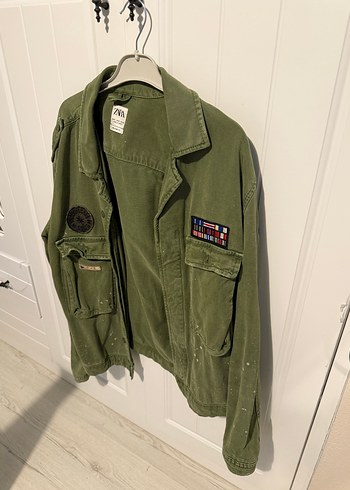 Düğmeli Haki Denim Erkek Ceket - Görsel 7