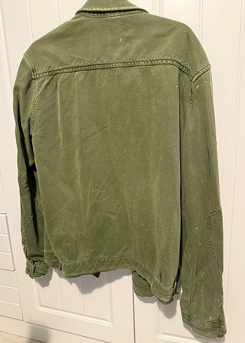 Düğmeli Haki Denim Erkek Ceket - Görsel 8