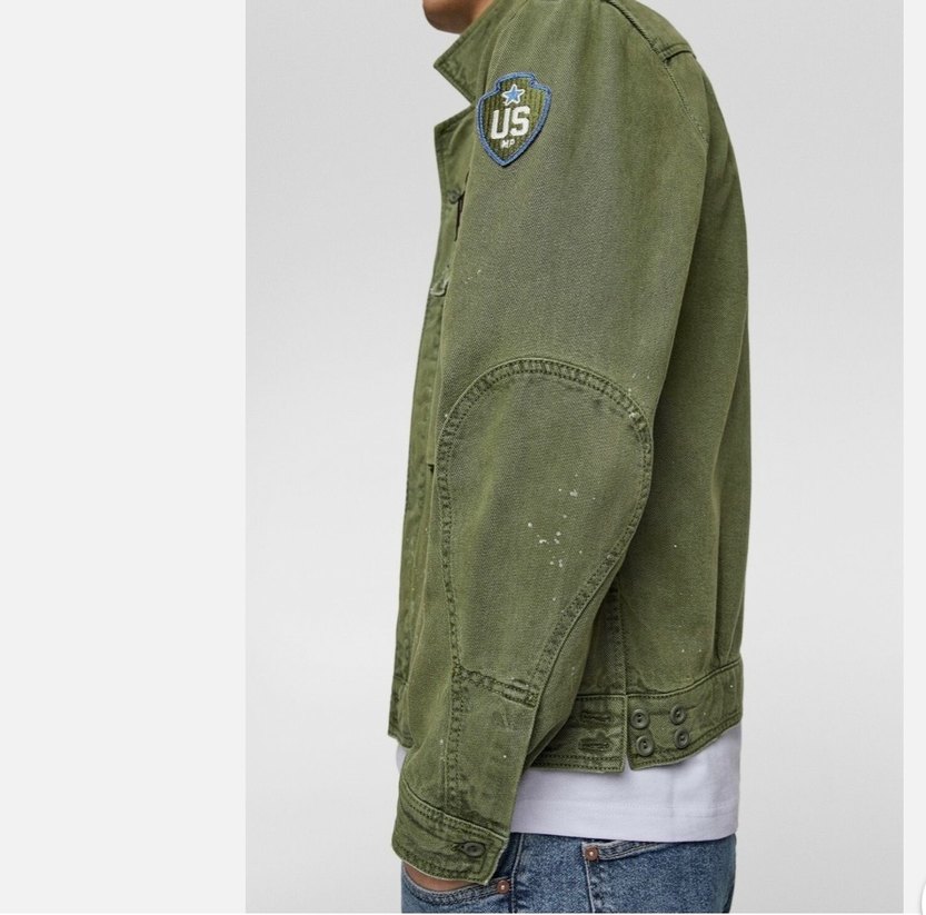 Düğmeli Haki Denim Erkek Ceket - Görsel 3