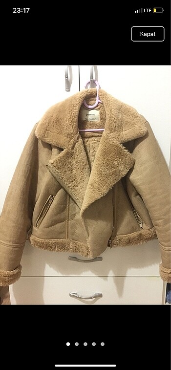 Stradivarius içi kürklü biker ceket