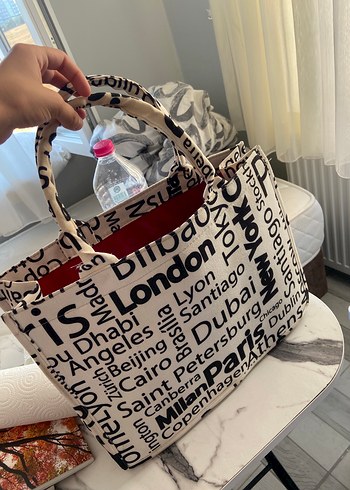 Baskılı Beyaz plaj çantası - Görsel 2