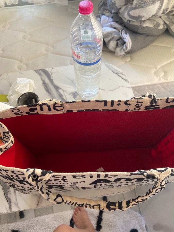 Baskılı Beyaz plaj çantası - Görsel 4