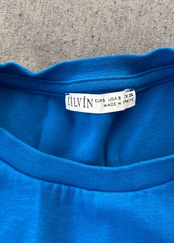 Zara Kadın Mavi Kısa Kollu Basic crop