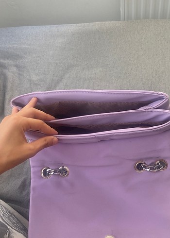 Zincir Detaylı Pastel Mor Kadın Çanta - Görsel 3