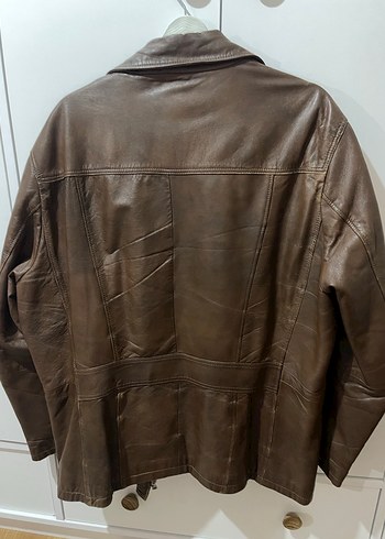 Kahverengi Deri Kemerli Erkek Ceket - Görsel 5