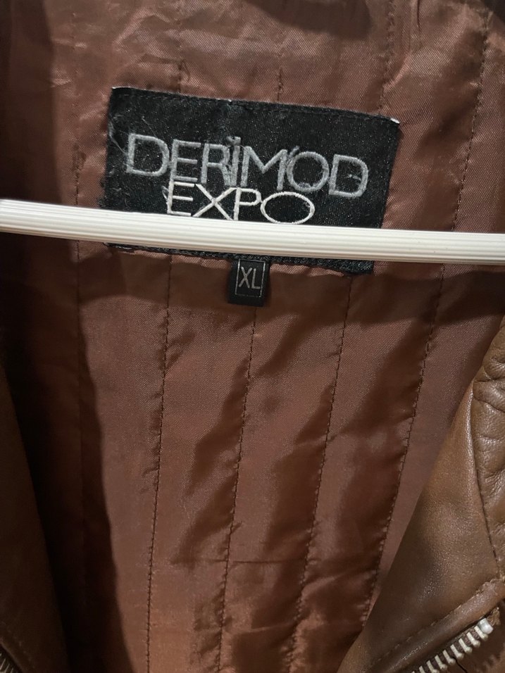 Kahverengi Deri Kemerli Erkek Ceket - Görsel 2