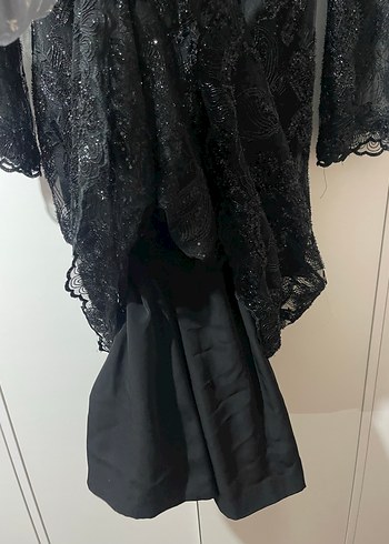 Dantel Detaylı Siyah Uzun Kollu Gotik Elbise - Görsel 3