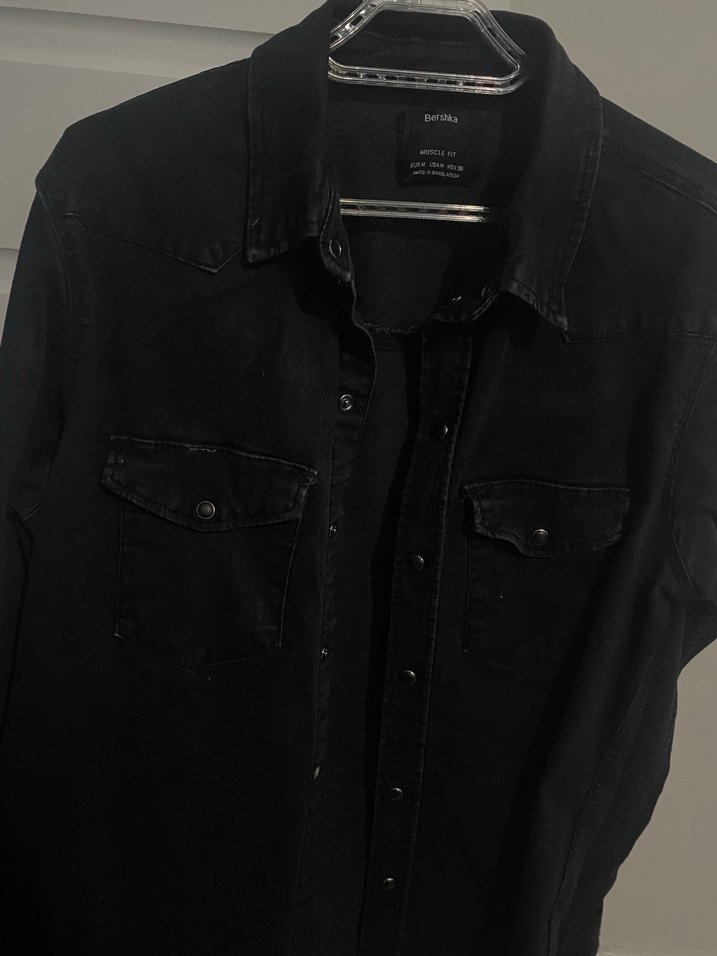 Siyah Denim Gömlek bershka — görsel 3/6