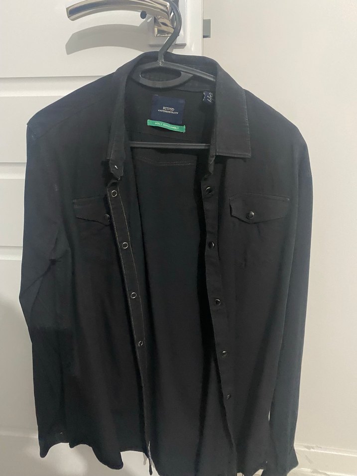 Siyah Denim Gömlek bershka — görsel 6/6