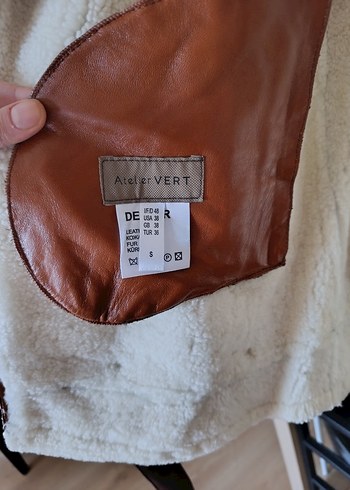 Kahverengi Kürklü Deri Biker Ceket - Görsel 3