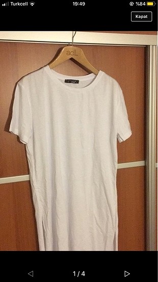 l Beden Beyaz salaş t-shirt