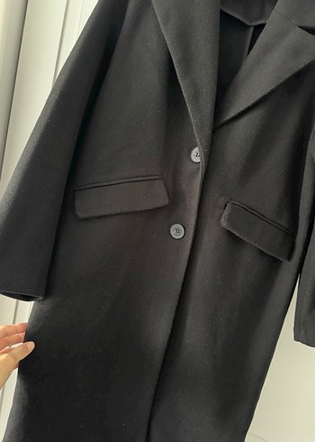 Siyah kaşe kaban mont - Görsel 3