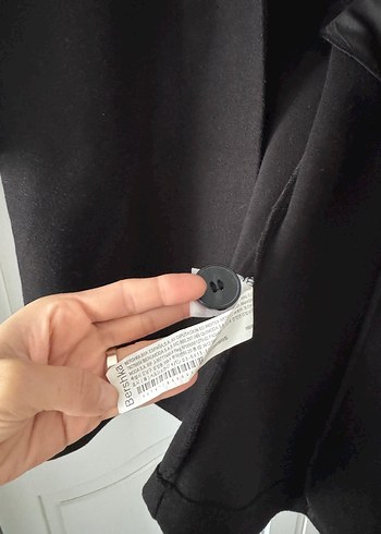 Siyah kaşe kaban mont - Görsel 5