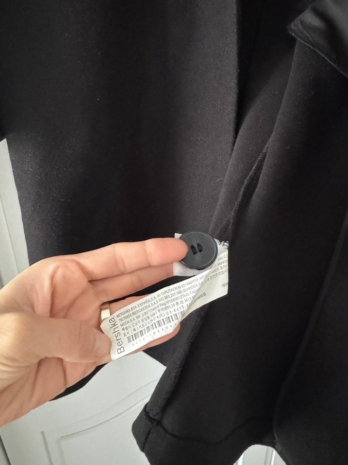 Siyah kaşe kaban mont - Görsel 5