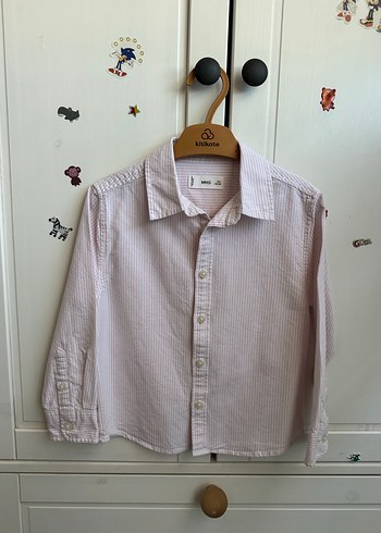 Erkek Çocuk Pembe Pamuklu Uzun Kollu Gömlek - Görsel 2