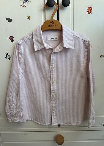 Erkek Çocuk Pembe Pamuklu Uzun Kollu Gömlek - Görsel 3