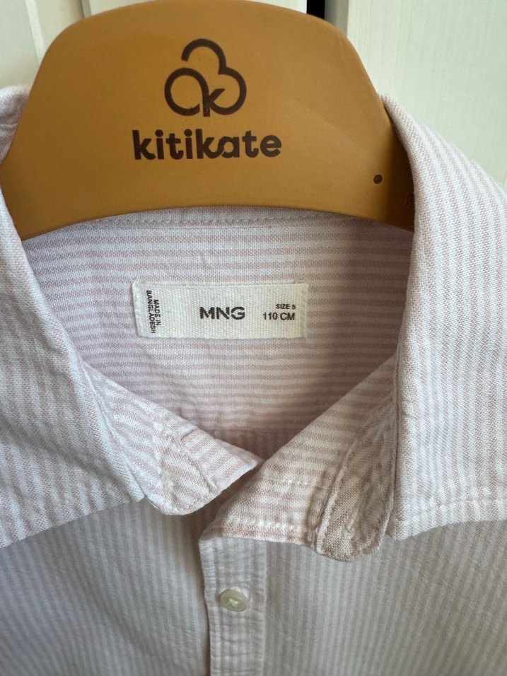 Erkek Çocuk Pembe Pamuklu Uzun Kollu Gömlek - Görsel 5