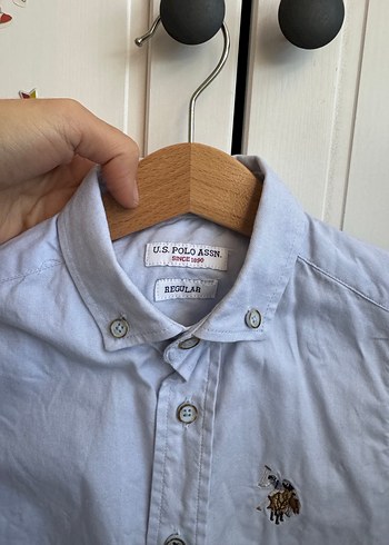 Erkek Çocuk Mavi Pamuklu Uzun Kollu Gömlek - Görsel 3