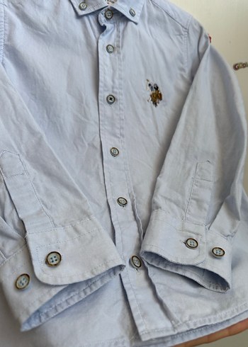 Erkek Çocuk Mavi Pamuklu Uzun Kollu Gömlek - Görsel 5