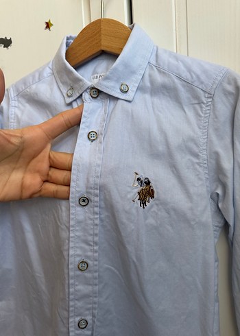 Erkek Çocuk Mavi Pamuklu Uzun Kollu Gömlek - Görsel 4