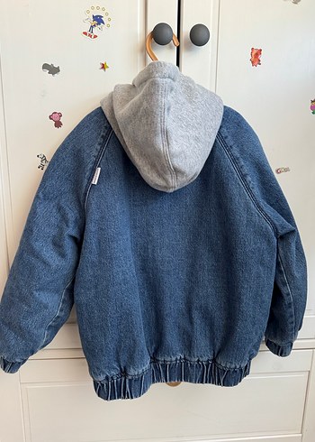 Kapüşonlu Erkek Çocuk Kot Ceket - Görsel 7